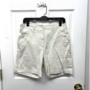 VTG Talbots Shorts, Tan Stretch Cotton, Phone Size Pocket, Women's Size 6